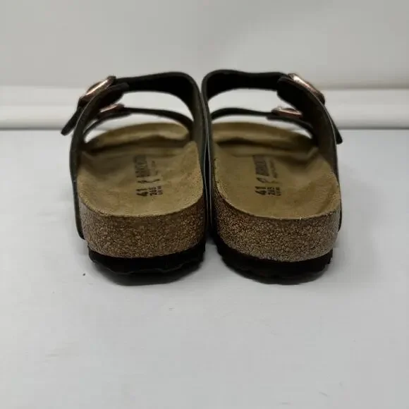 Birkenstock Arizona Slippers Birko Flor Nubuck Stone Size 41 - Picture 3 of 11